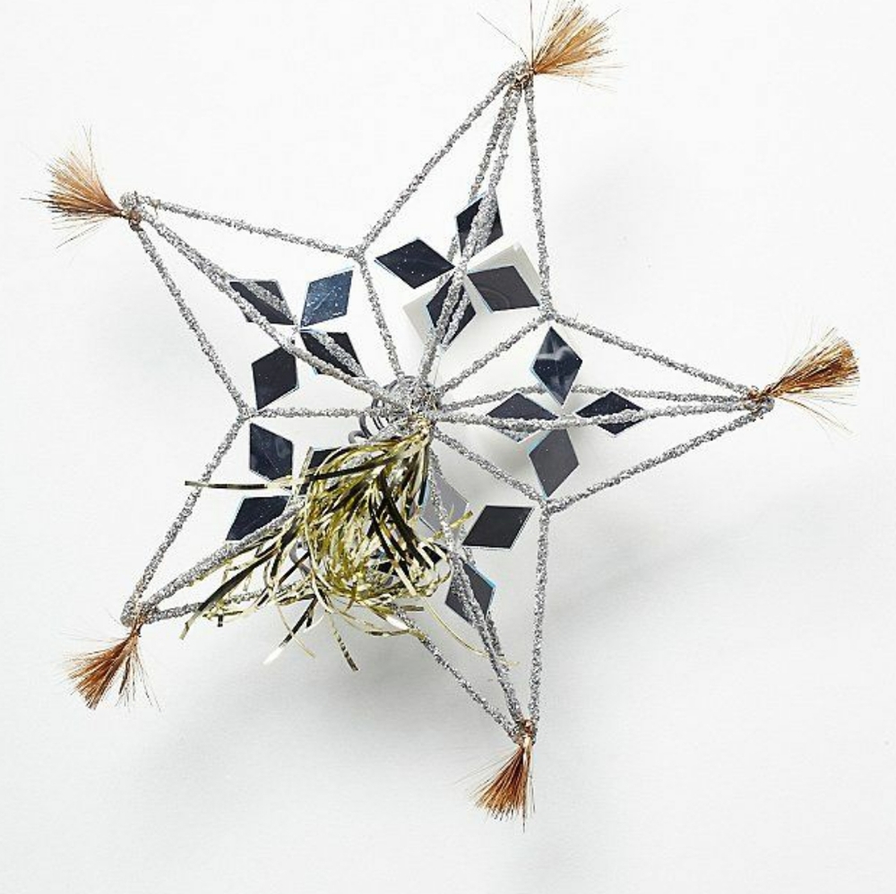Free People Silver and Gold Star Ornament